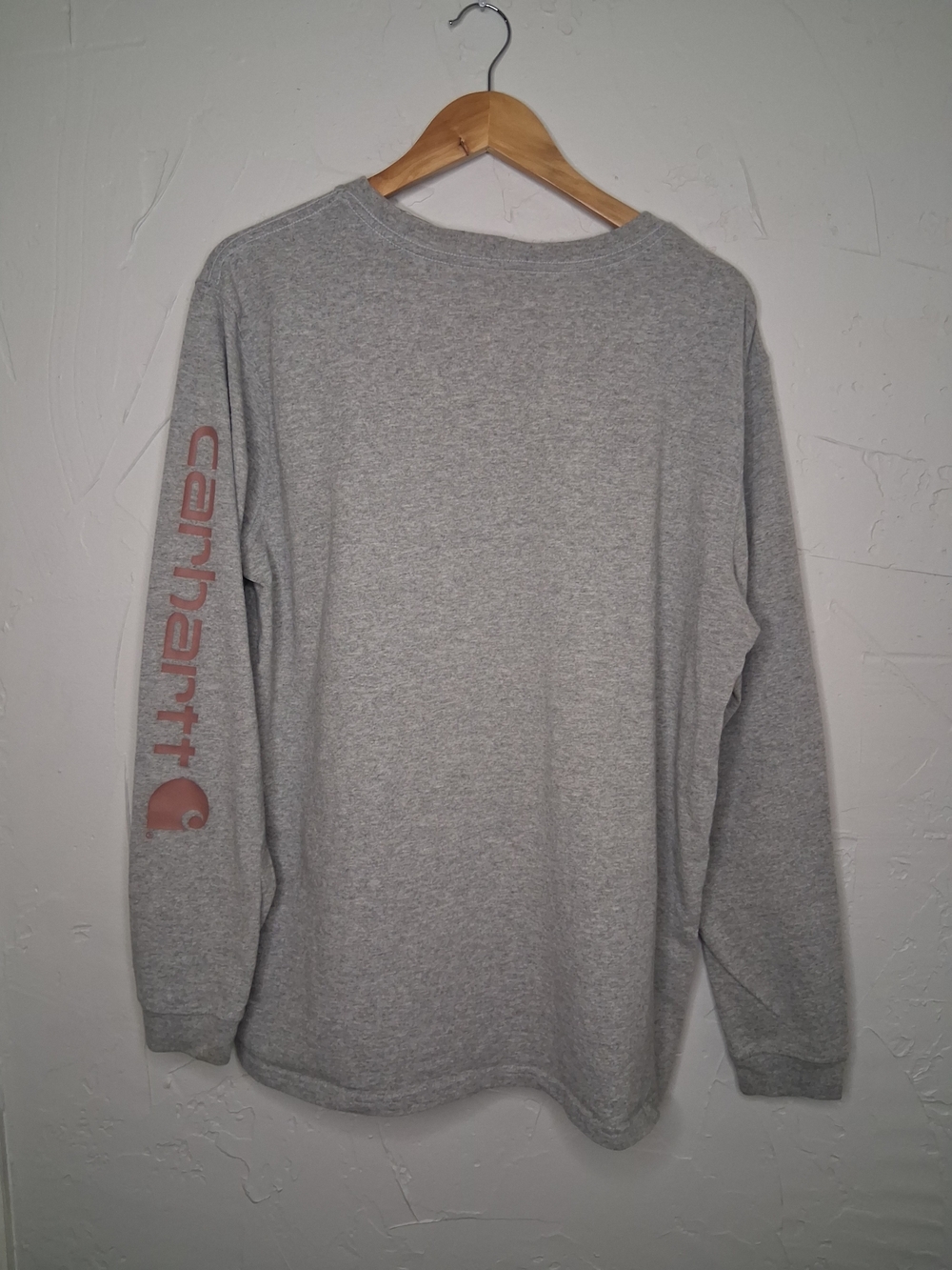 Carhartt Original Fit Gray Long Sleeve Logo Sleeve T-Shirt Youth XL 16/18 Cotton - Picture 7 of 11